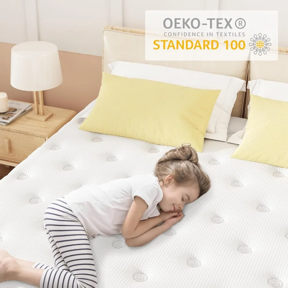 King Size Mattress,14 InchPillow Top Bed Mattress For Extra Weight & Back Support, Motion Isolation, No Fiberglass, mattresses