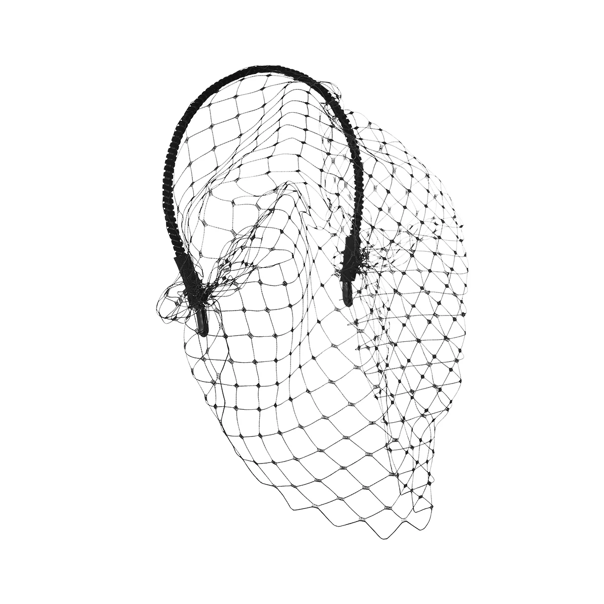 

Vintage Veil Hair Headband Simple Elegant Mesh Headdress for Woman Girl (Black) woman hair hoop