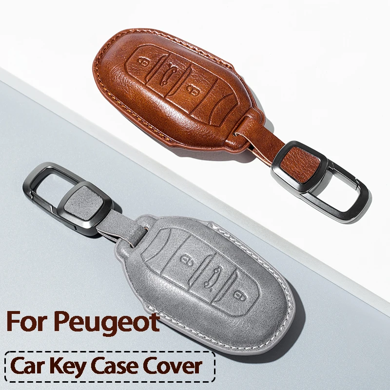 

Car Leather Key Case Cover Shell Fob For Peugeot 308 408 508 Citroen C4L C6 C3-XR Picasso DS3 DS4 DS5
