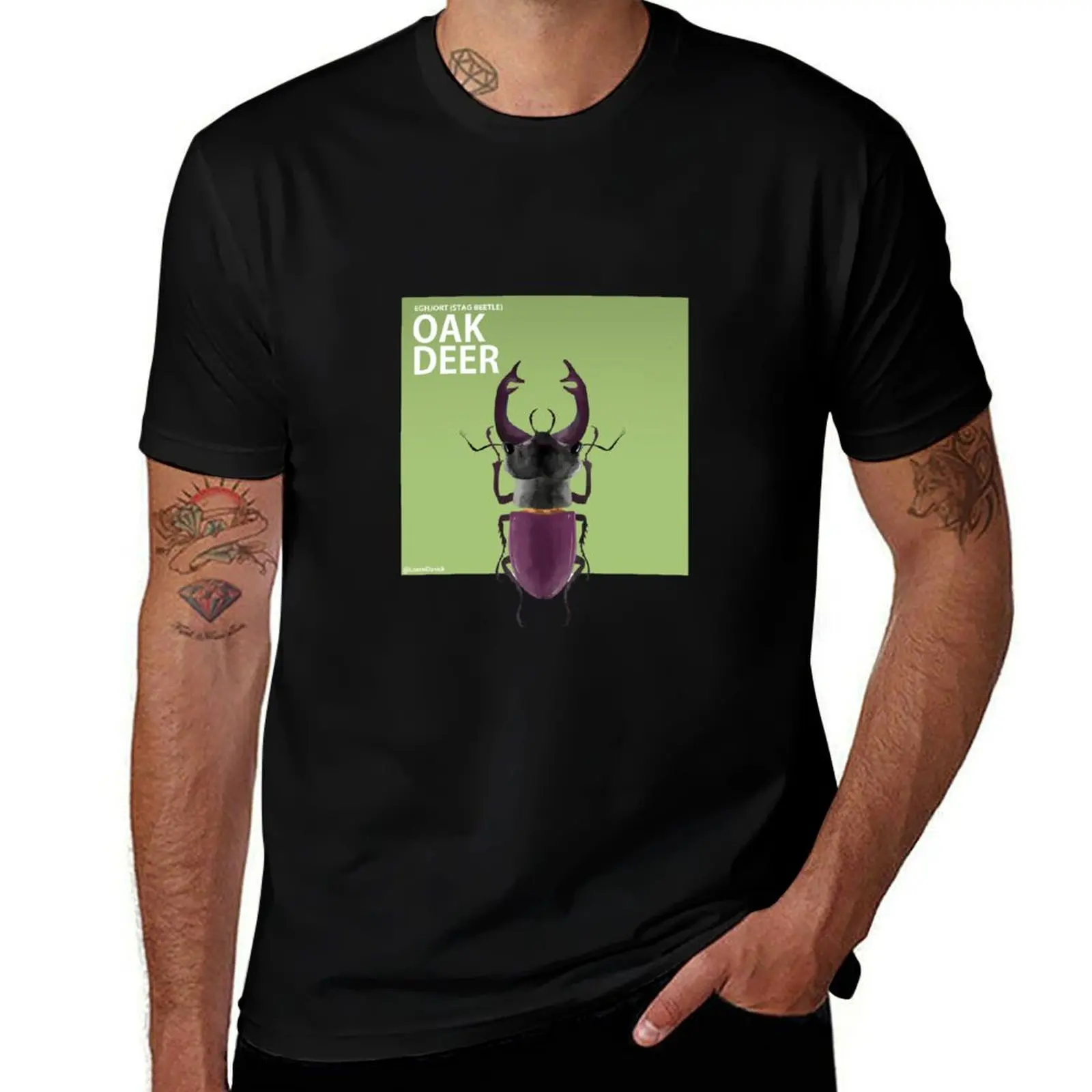 Literal Danish Oak Deer. The Danish name for Stag Beetle T-Shirt Sporty Breathable Short Sleeve T-Shirt