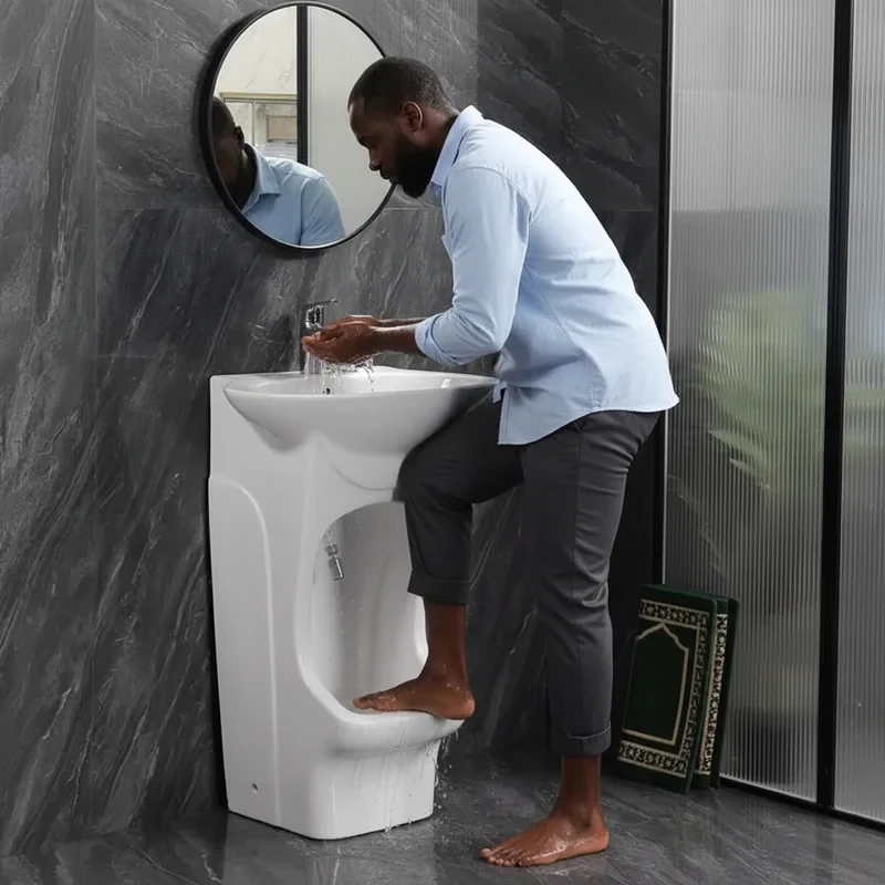 New Arrivals Modern Muslim Design Wudu Basin Islamic Wudu Wash Station Mosque Wudu Sink