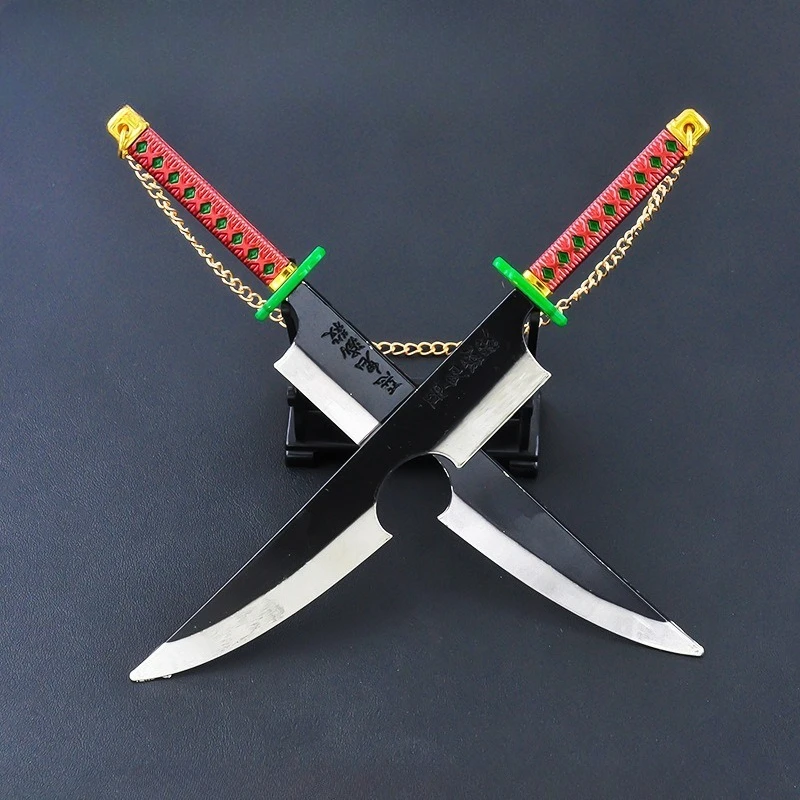 악마 슬레이어 일본 애니메이션 주변기기 Kamado Tanjirou/Agatsuma Zenitsu 금속 무기 모델 Collectible Desk 장식품 소년 장난감