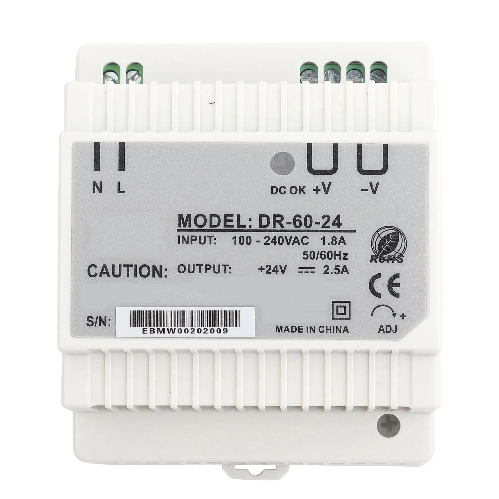 

24V 60W Single Output Din Power Supply AC to DC Switching Power Supply for Industrial Automation and Control Systems