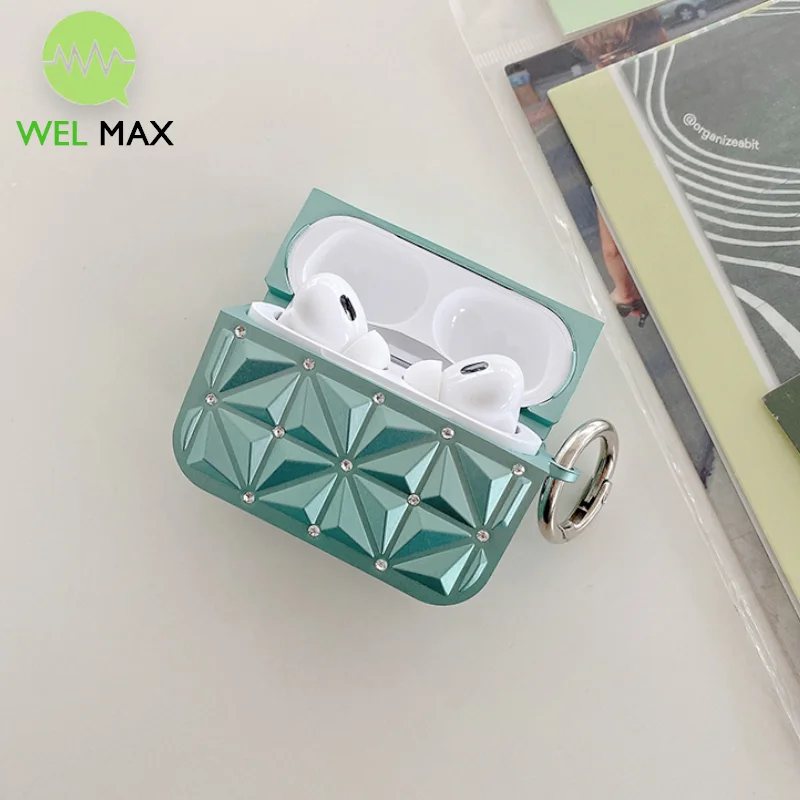 

Fashion Diamond studded headphone case For Airpods 1 2 3 Pro Earphone Protect Cover TPU Silicone Protective Apple earphone case