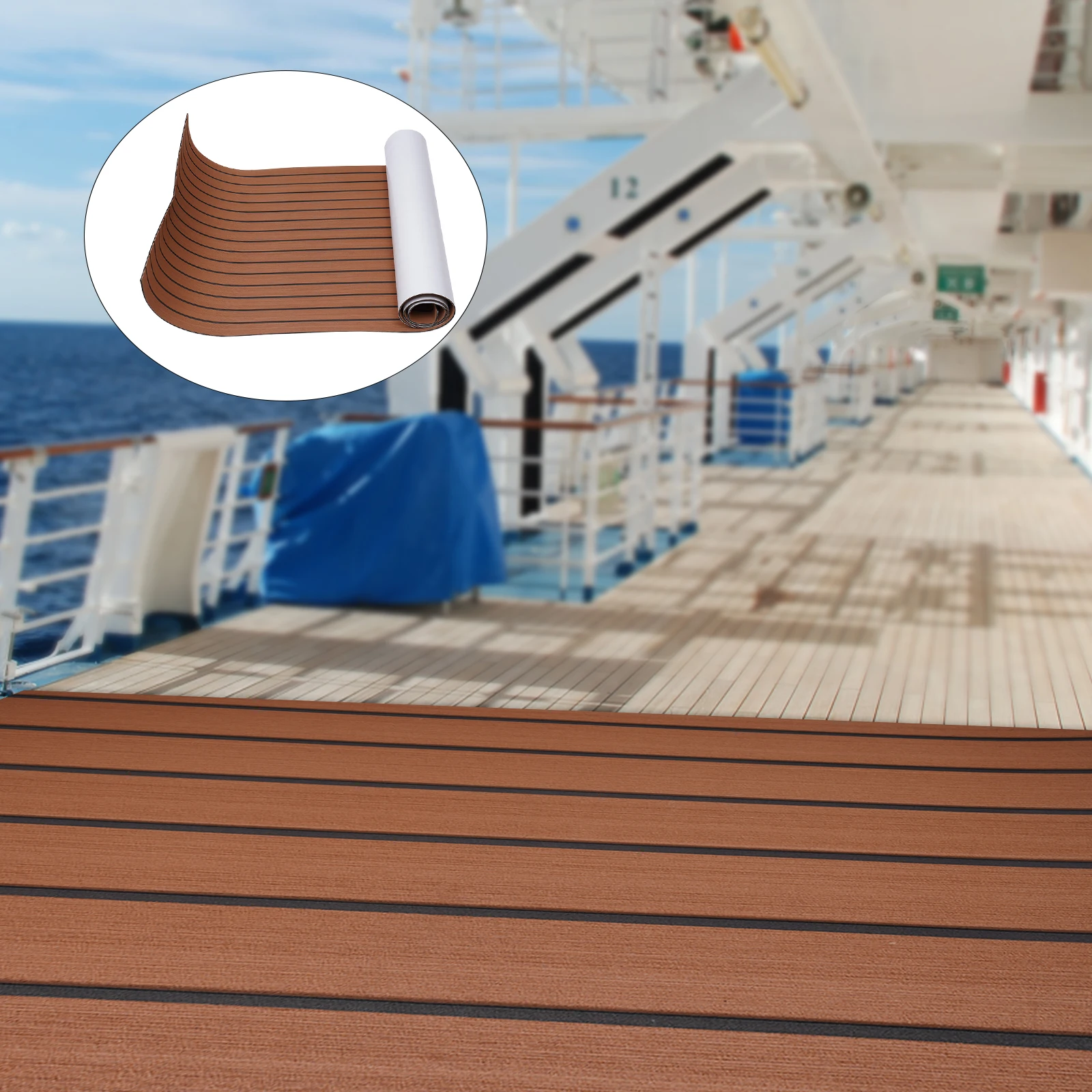 

270x90cm Eva Foam Boat Yacht Floor Mat Self Adhesive Boat Flooring Mat Anti-Slip Boat Flooring Sheet Mat