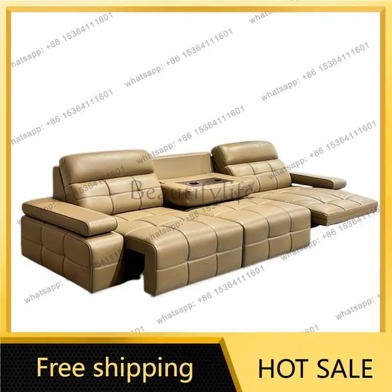 zj.Extendable Electric Recliner Sofa Living Room Set Modern Electric Recliner Sofa Sectional Apartments Canape Lit Luxury Furnit