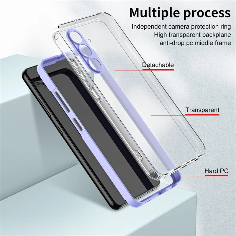 For Samsung Galaxy A55 5G A556V Case Shockproof Hard PC Bumper Silicone TPU Back Cover Soft Phone Case for Samsung Galaxy A55 5G