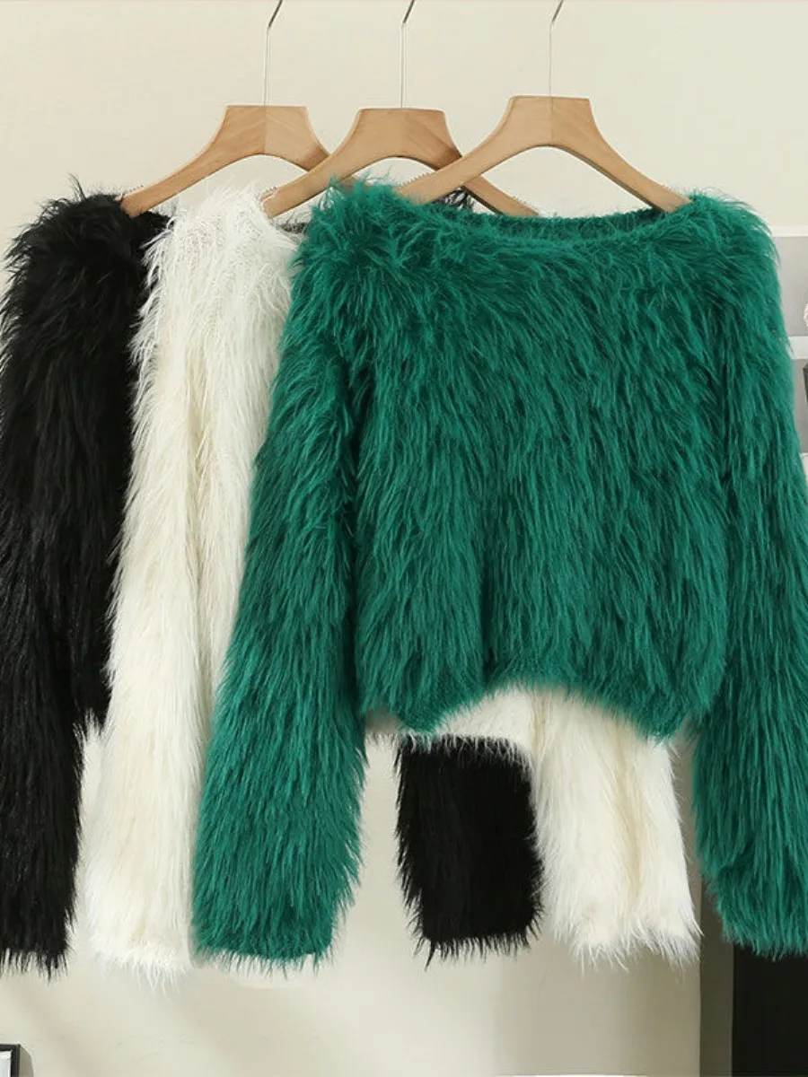 soft-plu-knitted-ort-top-women's-gentle-sle-two-piece-set-autumn-winter-new-arrival-lazy-loose-clothing-accories