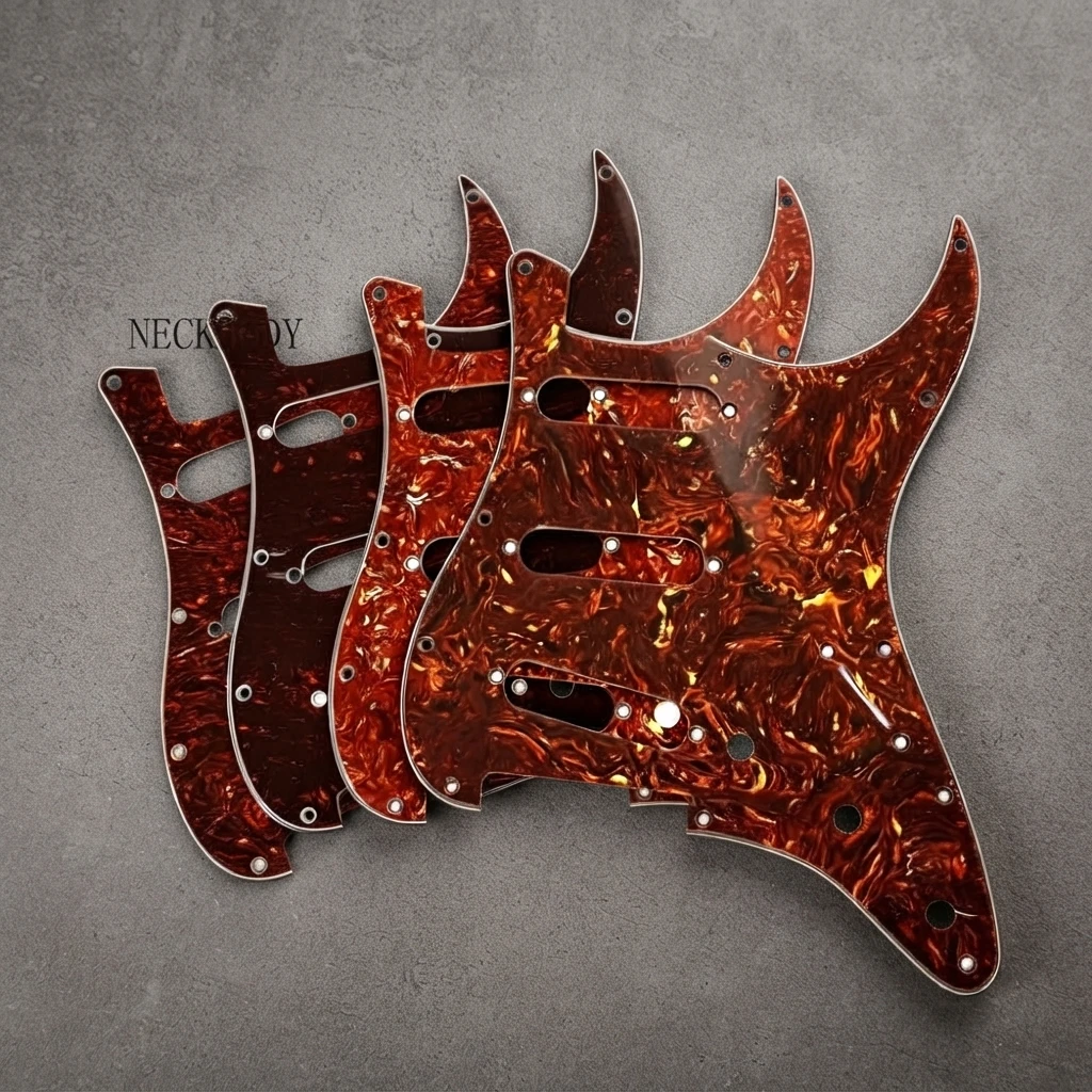 3 Ply PVC SSS ST Pickguard, 11 Hole, Aluminum Foil Shield, Scratch Plate, Mounting Screws, Multiple Colors for Electric Guitars