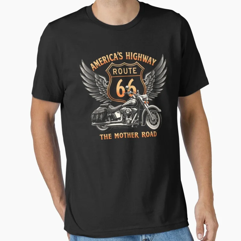 

0405 Historic Route 66 US Mother Road travel Gift t shirt main street of america Highway Graphic clothes All size Tops