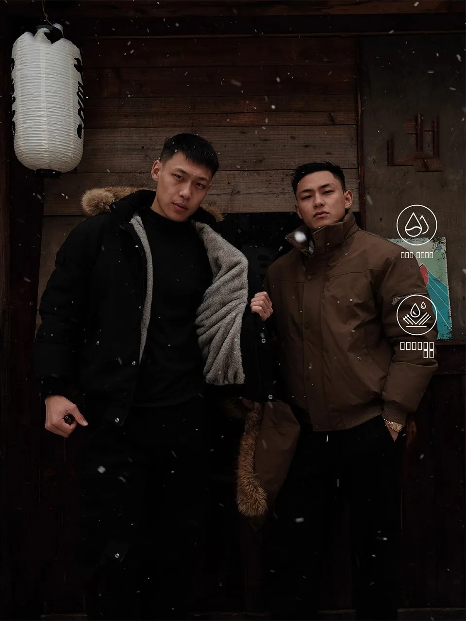 

American New National Stand White Du down Wolf King Mountain Eagle down Jaet 200g Simulation Fur Core Oute...