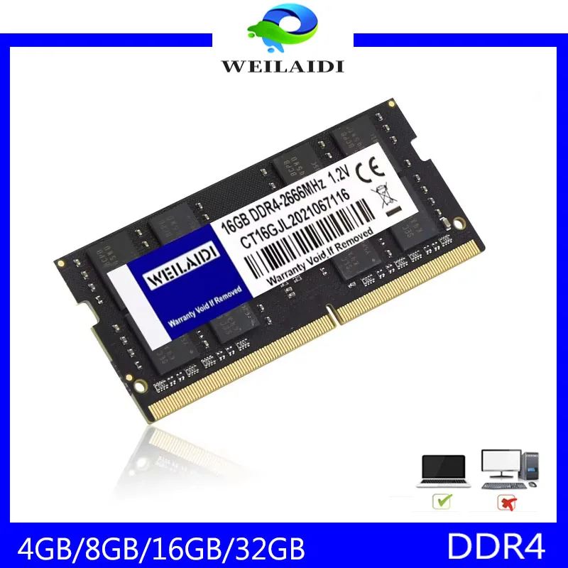 Memoria Ram ddr4 4GB 8GB 16GB 32GB 2400 2666MHz 3200 RAM para ordenador portátil Memoria RAM DDR4 1,2 V Laptop RAM 260pin SO-DIMM Ram