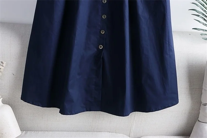 2025 Spring Summer Women Washed Cotton Elastic High-waist Skirt Pocket Belt Solid Long A-line Skirts Split Hem All-match Skirts