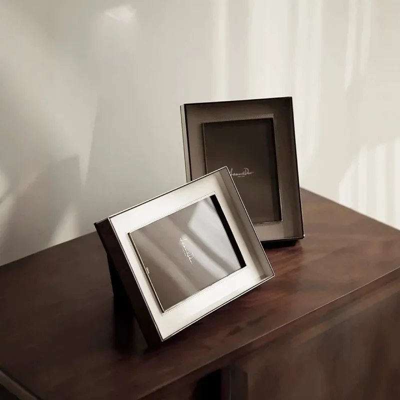 PU Leather Photo Frame 6 7 Inch Luxury Nordic Picture Frame Tabletop Display Home Decor Wedding Birthday Gift Photo Holder