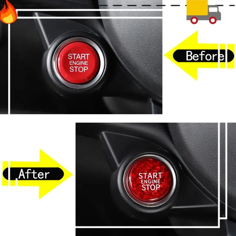 

Discount-Dry Carbon Fiber Car Start Stop Engine Button Cover Trim For Alfa Romeo Giulia Stelvio 2017-2020 Spare Parts Parts Red