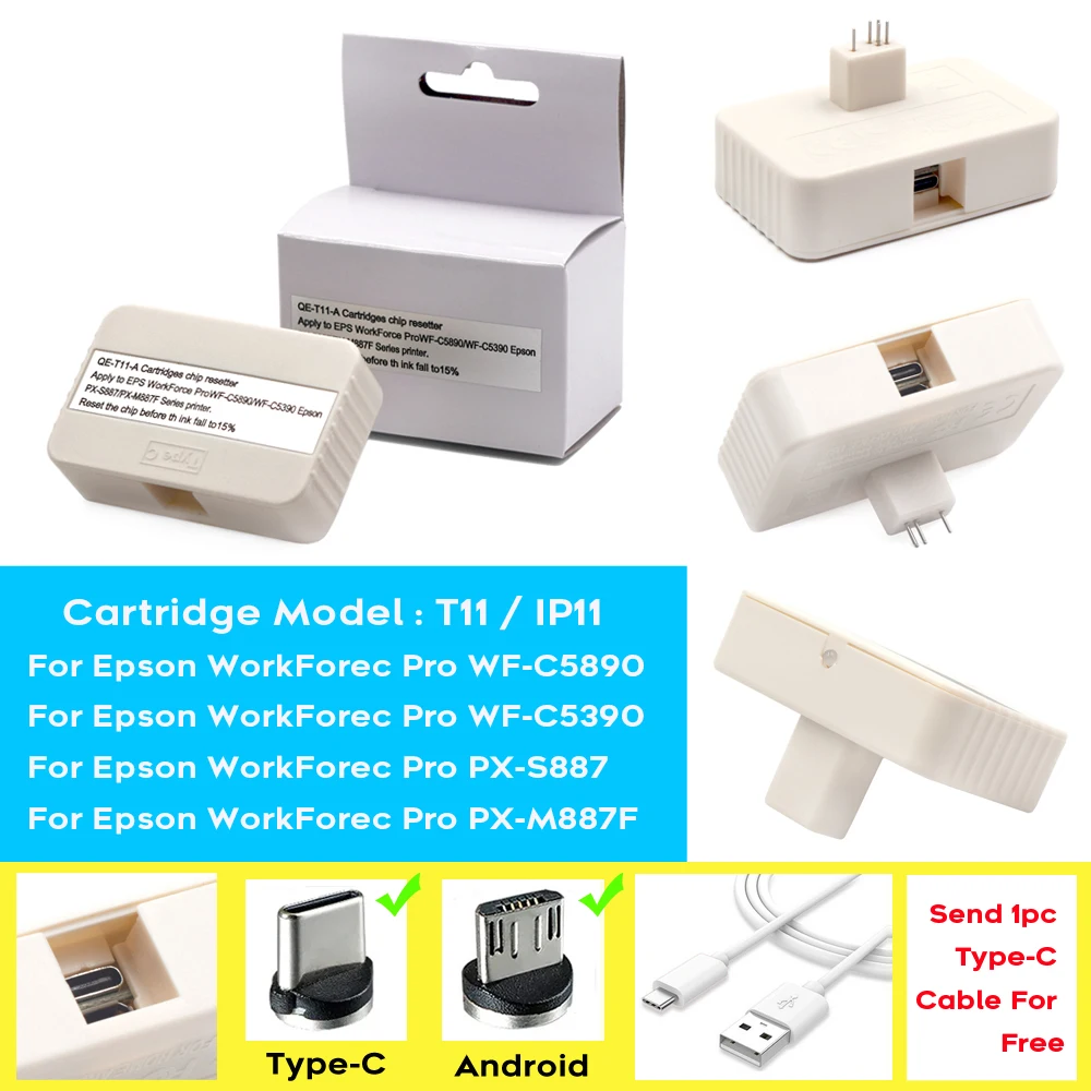 EU HK JP Chip Resetter For Epson WorkForce C5890 C5390 PX-S887 PX-M887F WF-C5890 WF-C5390 Printers Cartridges T11 T11D T11E IP11