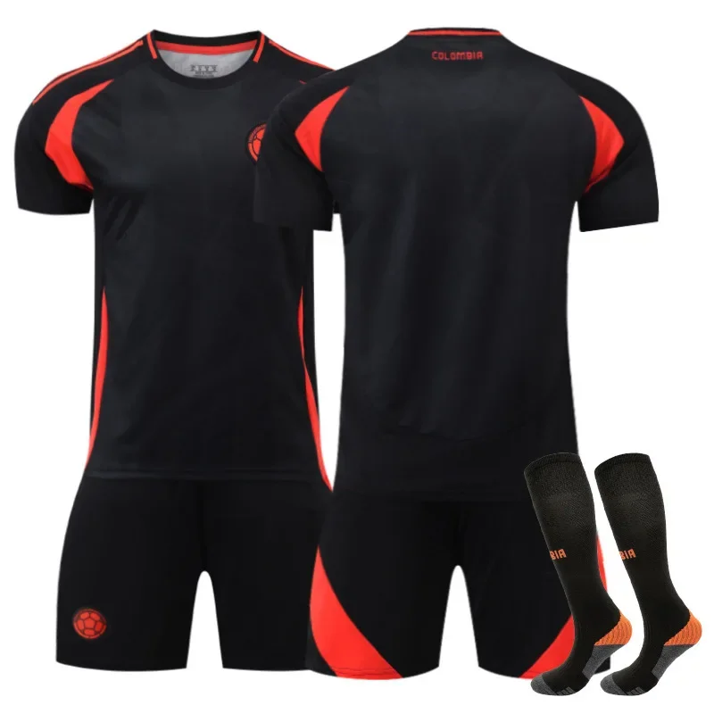 أسود بعيدا كيت قميص كرة القدم مجموعة للرجال الأطفال الكبار الكولومبي 24 25 عدد 7 دياز همجيس جوما زي كرة القدم
