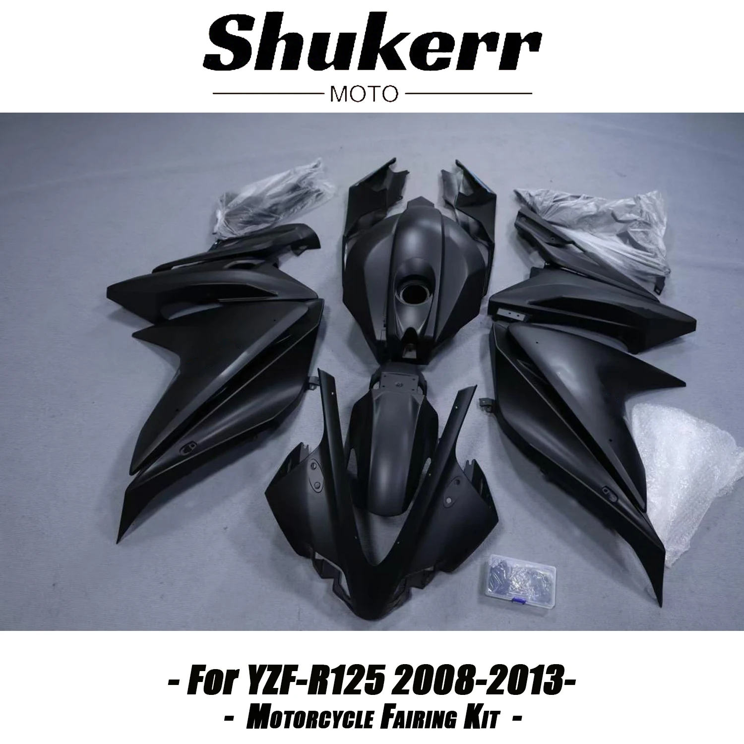 Fit for Yzf R125 Yzf-R125 2008-2013 New Abs Motorcycle Plastics Fairing Kit Injection Mold Bodywork Panel Kit Matte Black 11 12