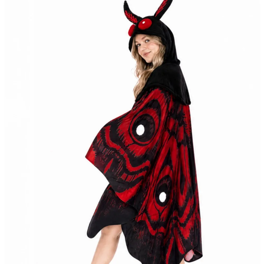 Moth Bat Cosplay Costume Hooded Cloak Stage Performance Clothes Roleplay Uniform Outfits Halloween Carnival Party Women Adult view 3