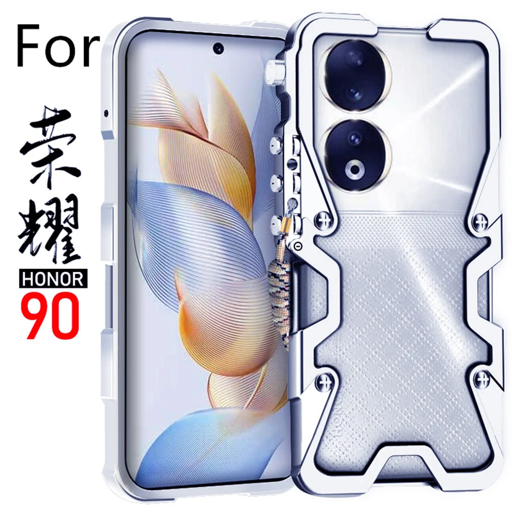 Shockproof Metal Bumper Case For Honor 90 100 Pro 50 60 SE 90 200 Lite 80 GT 70 Pro Case Aluminum Cover Funda For Honor 90 Case