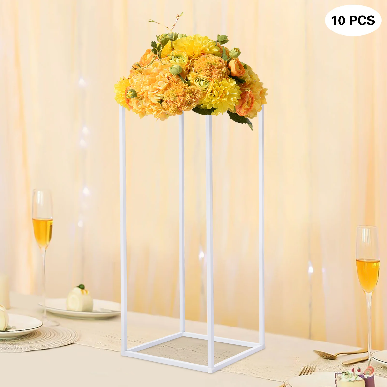 10 Pieces of Geometric Metal Vertical Flower Racks Rectangular Metal Flower Racks Wedding Party Decorations