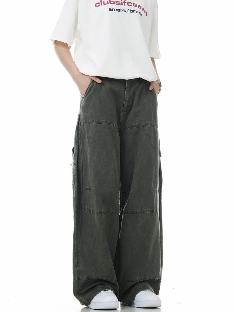 

Military een Workwear Jeans American Retro Waed Straight Leg Wide Leg Casual Vintage Men's Cotton Long Trousers