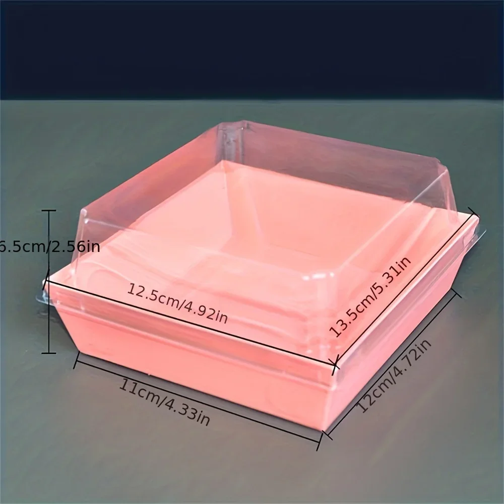 Disposable Party Tableware 50pc Charcuterie Boxes with Clear Lids Mini Cake Containers Square Dessert Boxes with Window