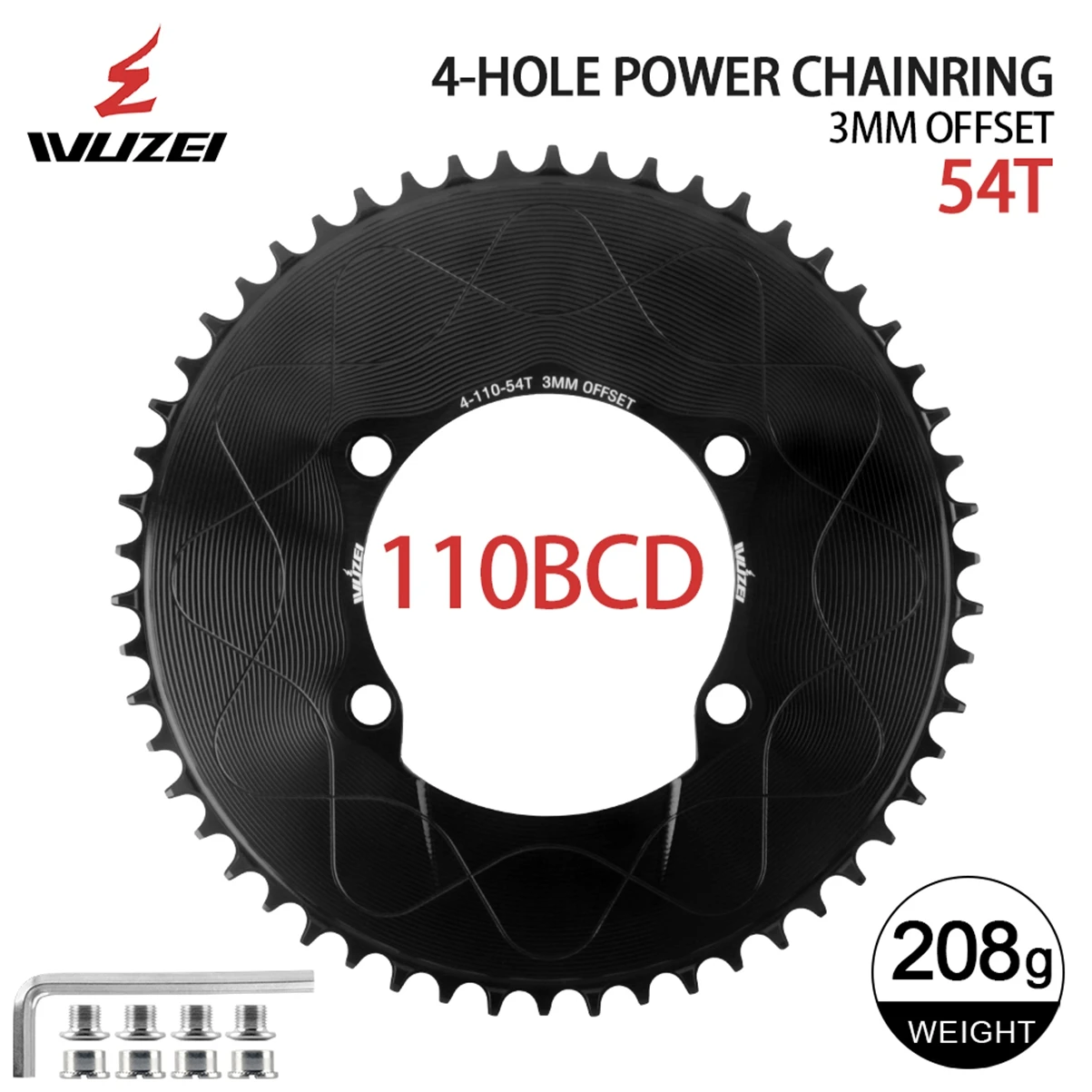 WUZEI 110BCD Rennrad Kettenblatt 8 9 10 11 12S Fahrrad Kettenblatt 40T 48T 58T Schmales breites Kettenrad für Shimano R7000 R8000 R9100