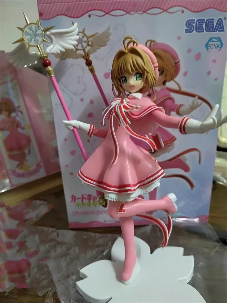 22cm originale Sega Action Figure Cardcaptor Sakura Kinomoto Sakura Kawaii Pvc Anime Figure Collection modello Room Decor Gift