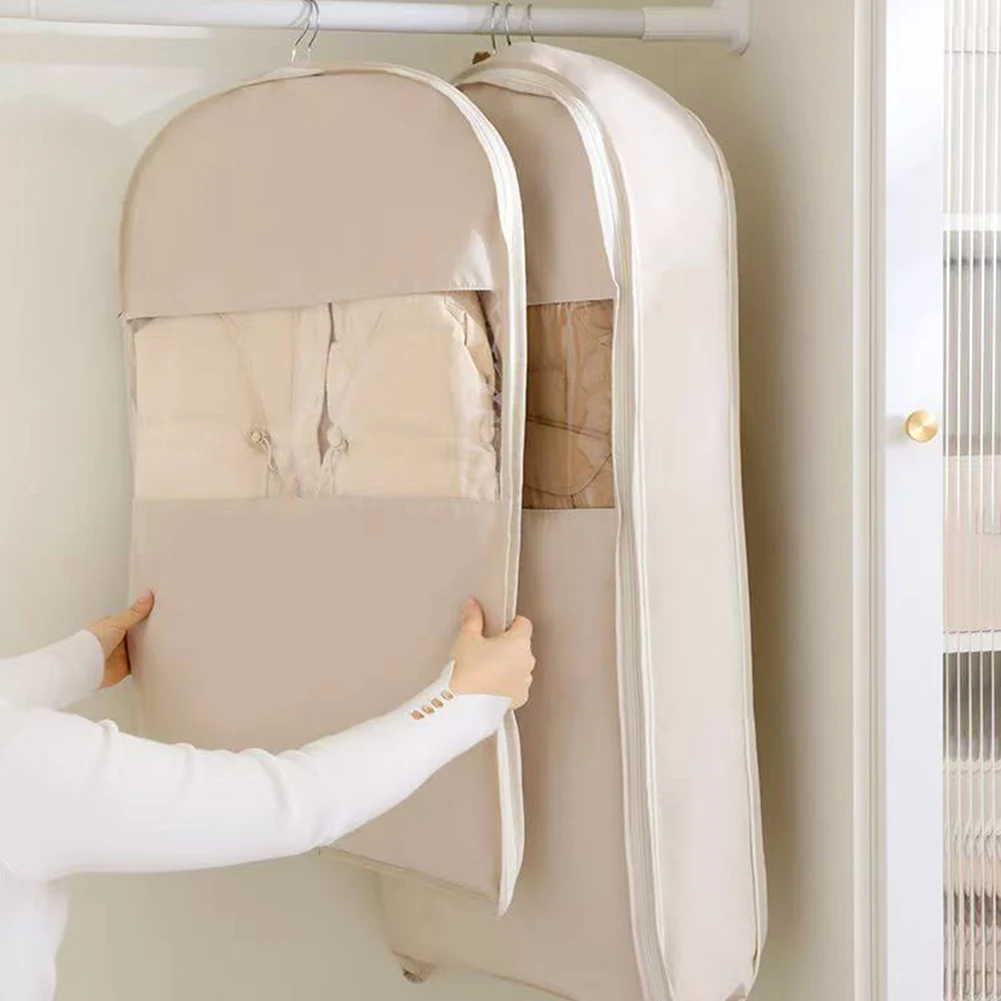 حقيبة ملابس معلقة لتوفير المساحة، ضغط ذاتي، حقيبة معطف مقاومة للغبار، غطاء تخزين ملابس مقاوم للرطوبة للسفر المنزلي #3