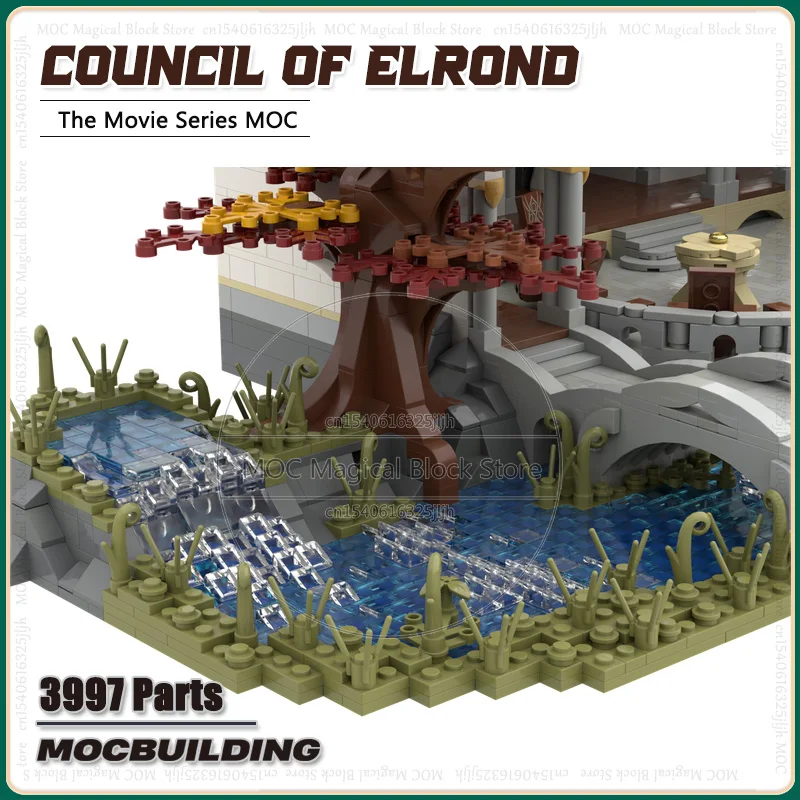 UCS Movie Scence Rivendell Council MOC Building Blocks Technology Bricks Architecture Collection Toys Display Xmas Gifts