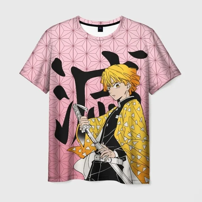 

Bandai Anime Demon Slayer Zenitsu Agatsuma Print Mens T Shirt Casual Streetwear Anime Fans Must Have Comfortable Daily Wear Top5