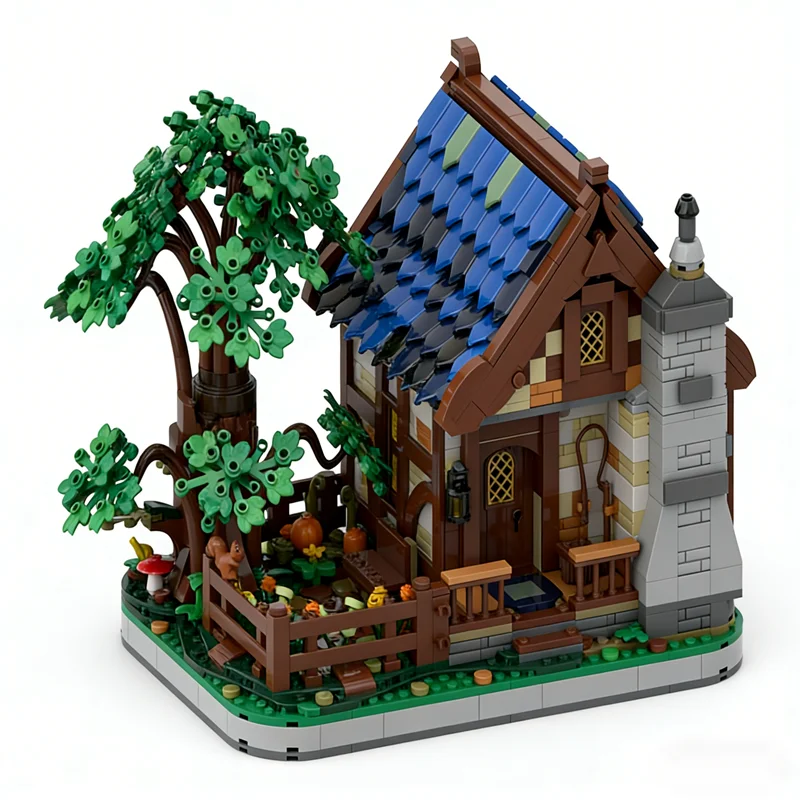 1481pcs MOC Kasteel Middeleeuws Huis Boom Model Bouwstenen Monteren Kerstcadeaus Speelgoed DIY Architectuur Creatief Idee Baksteen