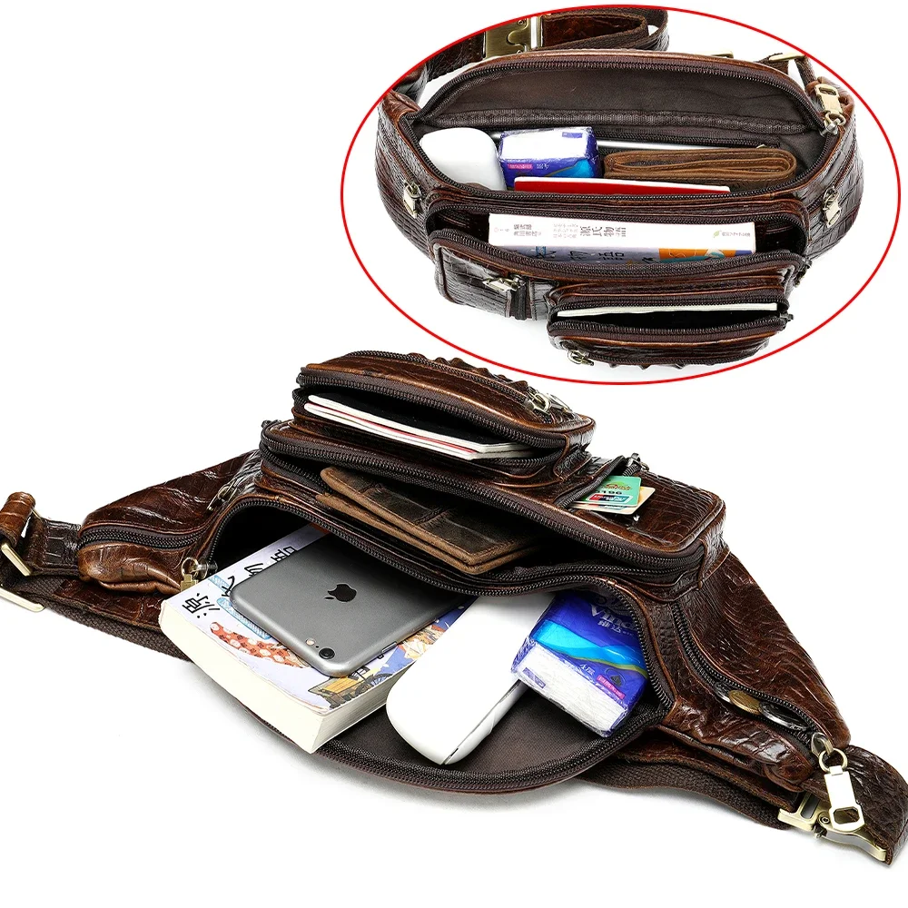 MVA Multi-Function Money Belt Bag Men\'s Waists Bags Genuine Leather Fanny Pack Phone Waist Pack/Bags Messenger Bag Men