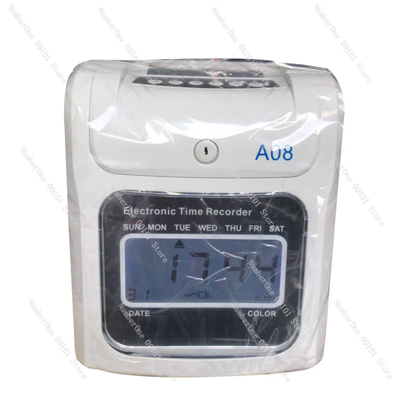 Attendance Machine Dual Color Punch Clock, Automatic Shift Multi Shift Battery Powered, Multi Language English Time Clock System