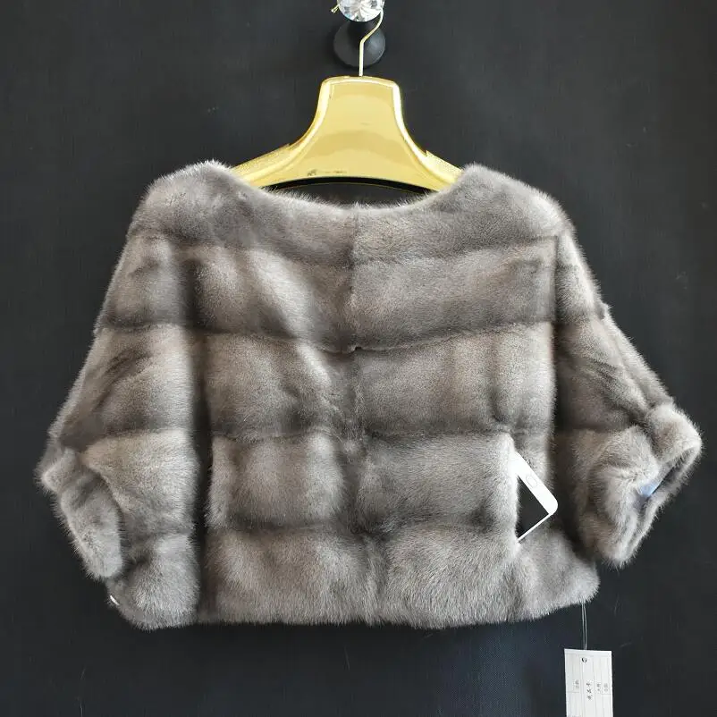 Women's Natural Mink Fur Jackets, Real Mink Shawl, Short Coats, Casual Jackets, European and American Fashion, High Quality, New