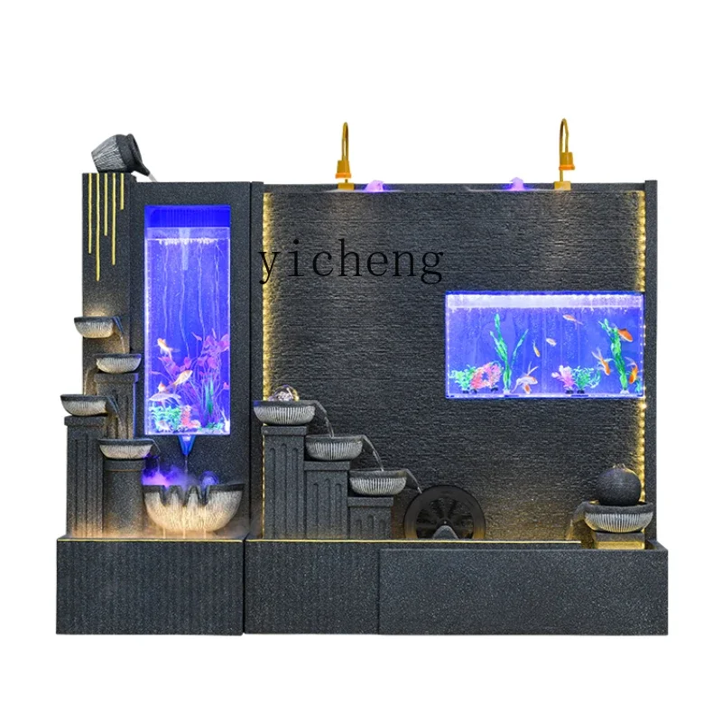 

ZK creative water curtain wall flowing water ornament courtyard outdoor water feature fish tank screen circulating decoration