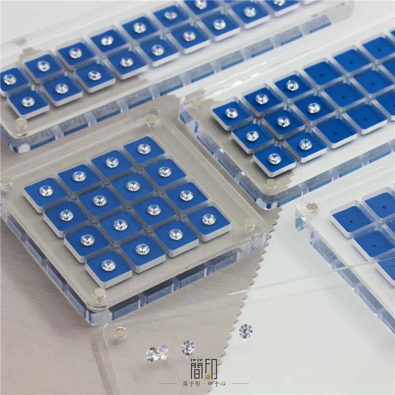 New acrylic gem storage box, creative diamond display box, Diamond box with magnet cover,colorful gems Box wholesale