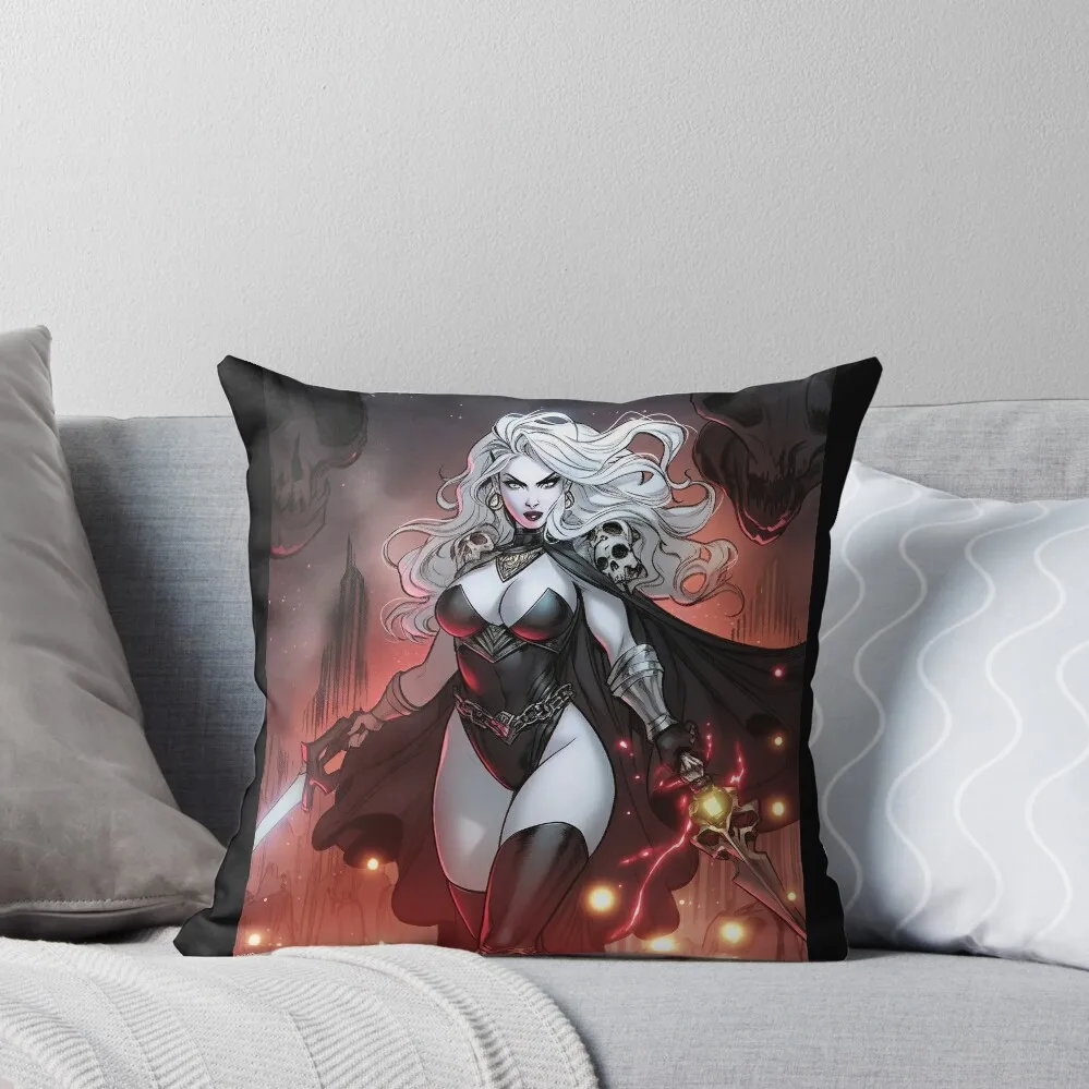 Lady Death comic style Throw Pillow Pillows Aesthetic Luxury Pillow Cover Cusions Cover pillow