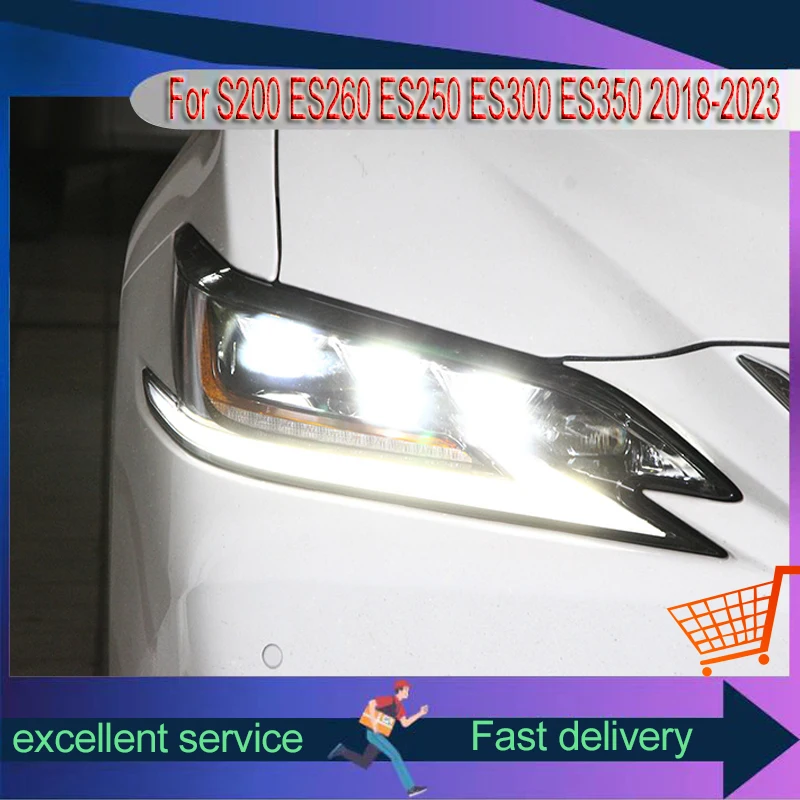 

Car Styling for Lexus S200 ES260 ES250 ES300 ES350 2018-2023 Full LED DRL Willow Leaf Shape Projector 3 Lens Tools Accessories