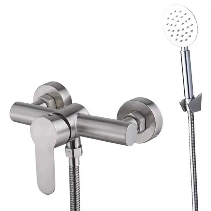 

304 Stainless Steel Shower Faucet Bathroom Hot Cold Mixer Water Tap Accessories G1/2in Bathtub Hand Sprayer Bath Shower Set