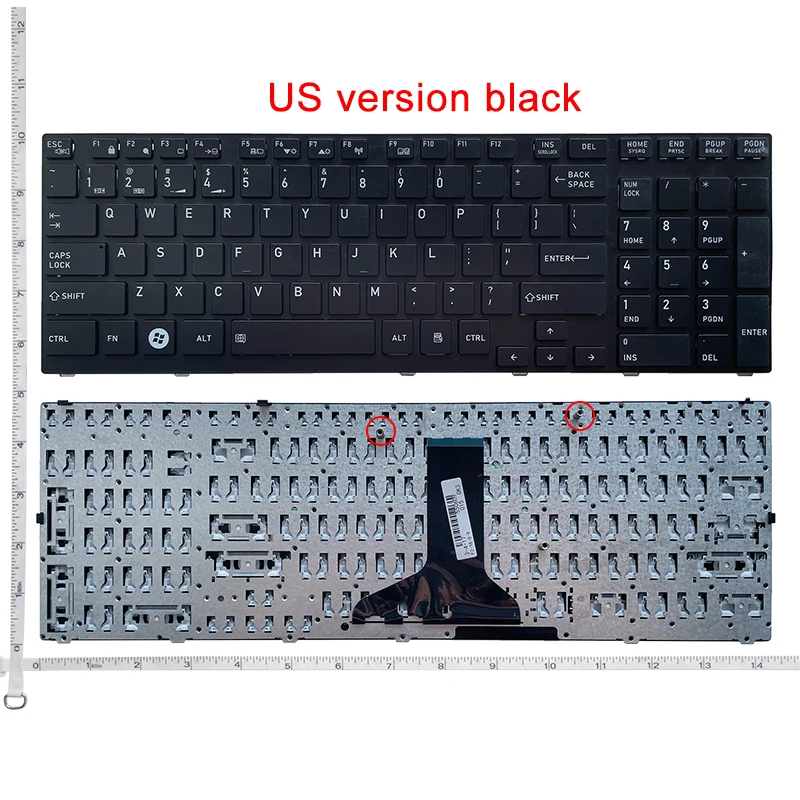 Teclado Inglés con diseño de EE. UU. para TOSHIBA Satellite A660 A600 A600D A665 A665D NEGRO PK130CX2B00 Teclado para ordenador portátil US Negro