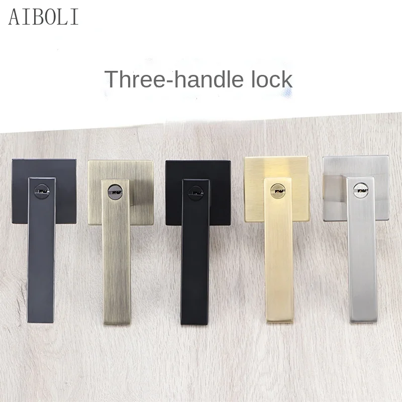 Three Lever Lock Handle Lock Golden Door Lock Bedroom Door Lock Wooden Door Spherical Lock Fire Door Heavy Duty Handle Lock