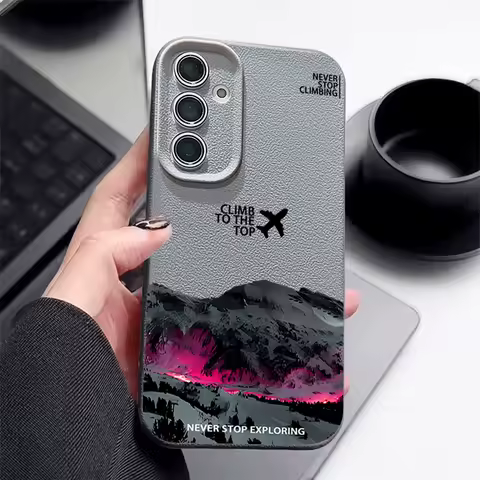 Airplane Landscape Pattern Case For Samsung Galaxy S25 Edge S24 S23 S22 Ultra S21 FE A17 A15 A16 A26 A35 A36 A54 A55 A56 5G Capa