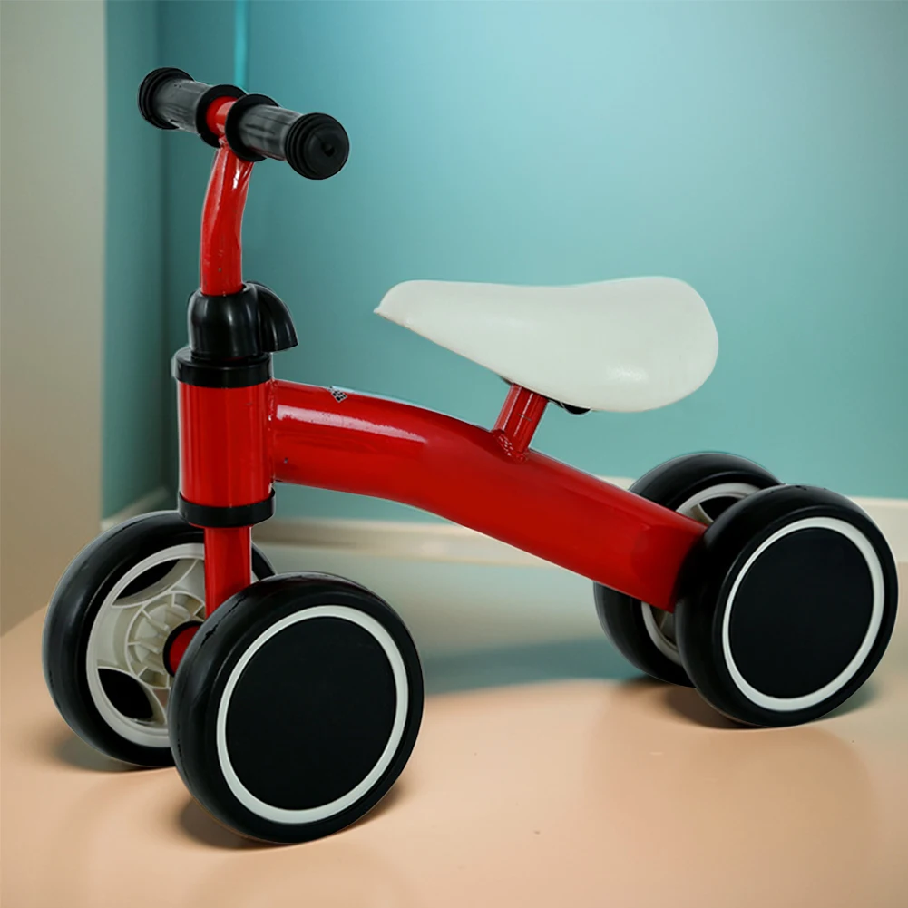 Bicicleta de equilibrio para bebé, bicicleta de equilibrio para niños pequeños, asiento ergonómico, andador para bebé, 4 ruedas, sin pedales, juguetes para montar para el primer regalo de cumpleaños