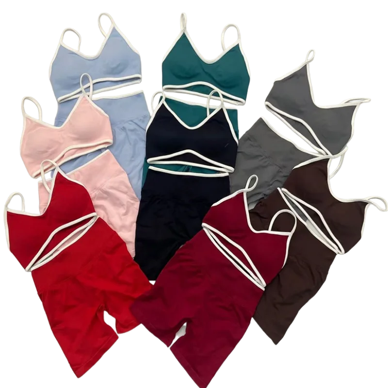 High-waisted Abdominal Control Fitness Leggings for Women in Contrasting Colors, Sportswear, Gym Exercise Running Pants