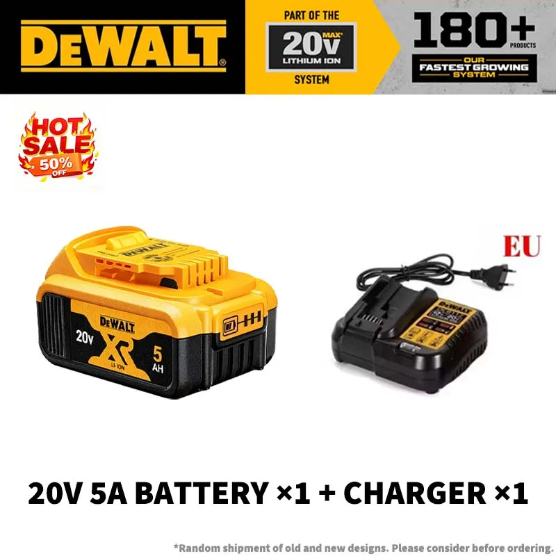 DeWALT XR 100% Original Battery 18V/20V/60V 2Ah 5Ah 6Ah 9Ah DCB200 DCB202 DCB205 DCB206 DCB209 DCB609 Power Tool with Charger image 3
