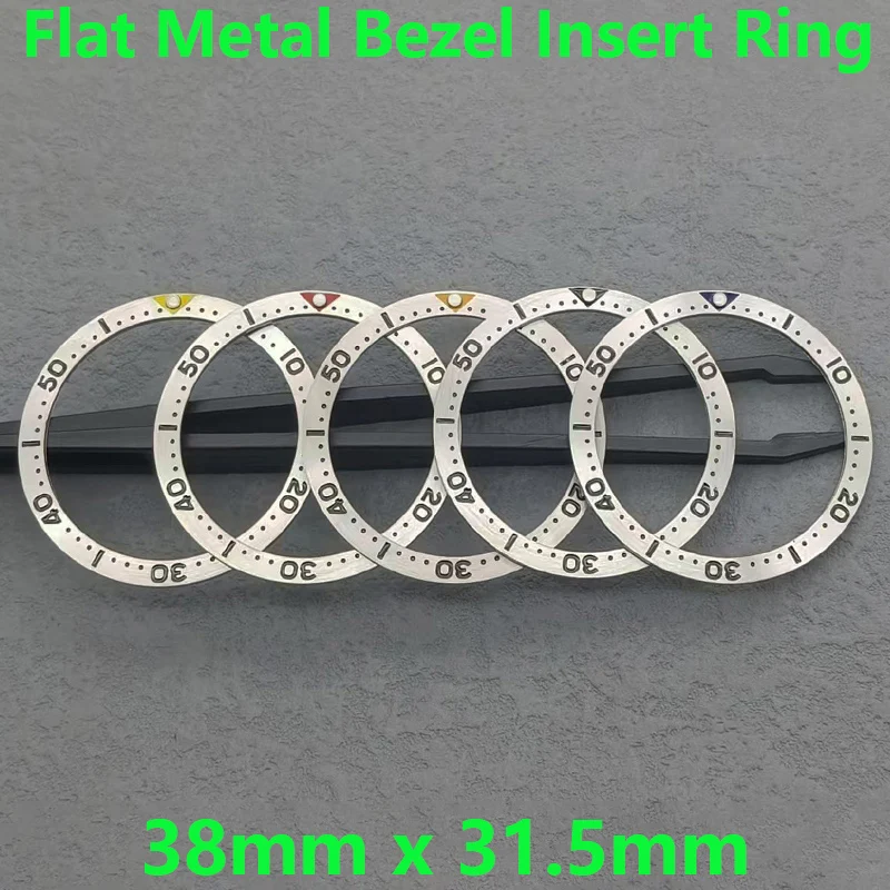 

38mm*31.5mm Flat Fashion Metal Watch Bezel Insert Fit for SKX007 SKX009 SRPD Watch Cases NH35 NH36 Movement Watch Bezel Parts