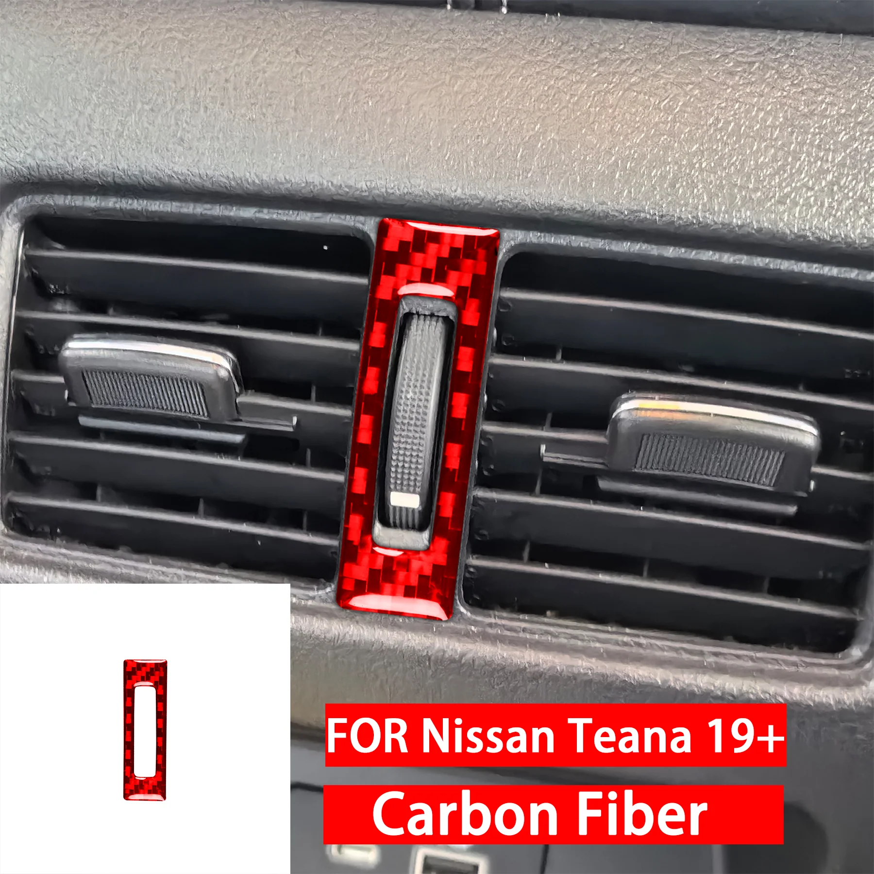FOR Nissan Teana 19-up Real Soft Carbon Fiber Car Rear Air Conditioning Vent Panel Cover Interior Decoration Accessories Sticker