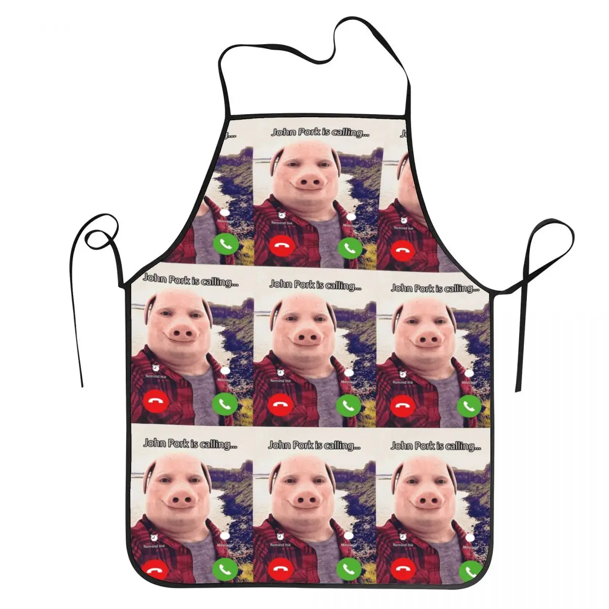 John Pork Is Calling Answer Call Phone Apron Chef Cooking Tablier Sleeveless Bib Kitchen Cleaning Pinafore for Women Men